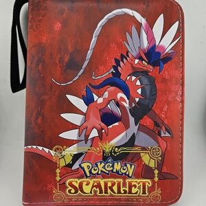 Pokemon Scarlet Trading Card Binder - 50 Sleeves / Wrist Strap / Zip Closure New